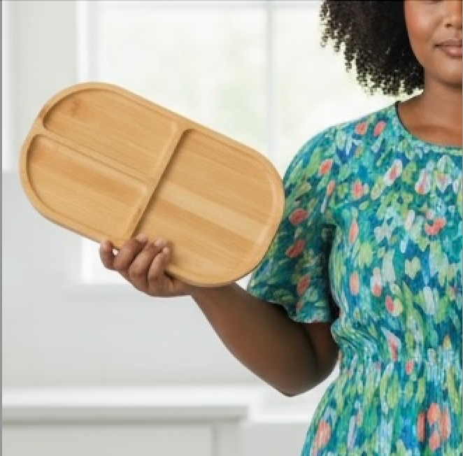 Bamboo Compartment Plate