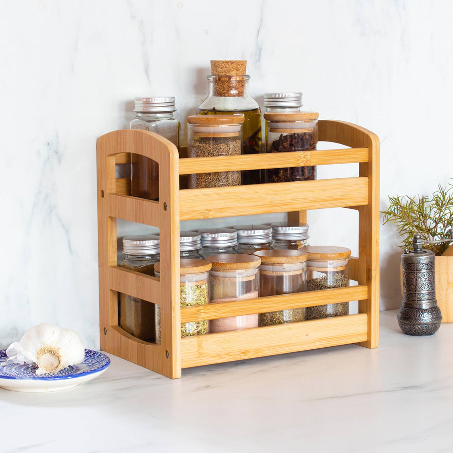2-Tier Spice Caddy for Kitchen Countertops or Pantries