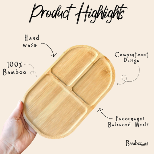 Bamboo Compartment Plate